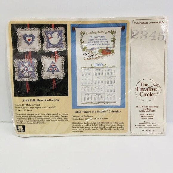 Vintage Needlepoint Stitchery Kit 2345 The Creative Circle Calendar - Picture 1 of 3